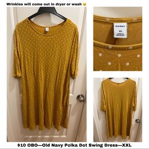 Old Navy Yellow Polka Dot Dress